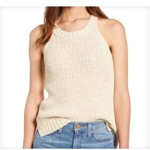 Point Sur Knit Halter Sleeveless Sweater, Sz M